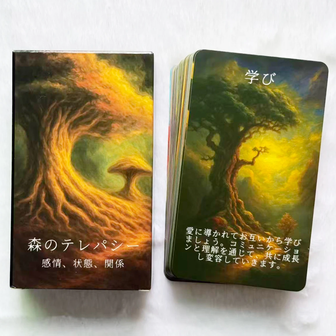 Japanese Forest Theme Oracle Cards, Self-Reflection Deck, for Mindfulness, and Relationship Growth, 12x7cm, 56 Cards,Tarot Deck