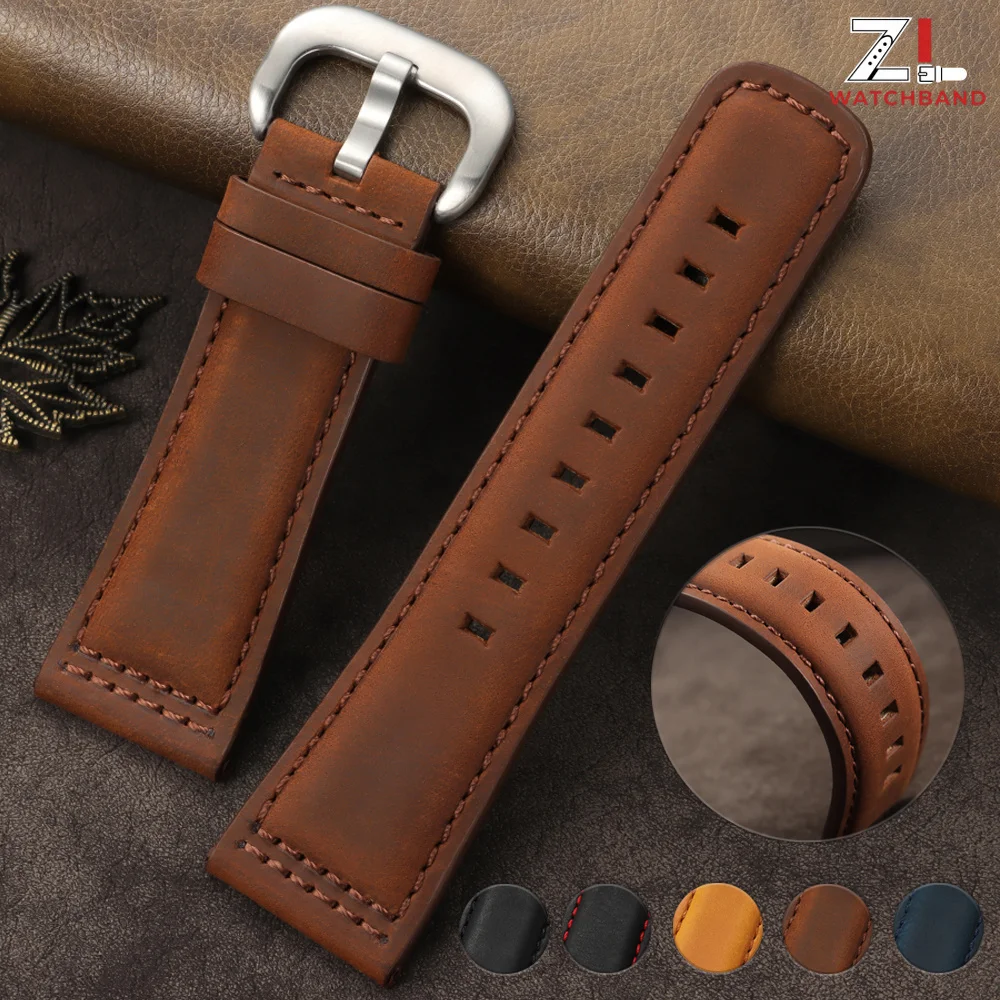 Bracelet de montre en cuir 28 mm, nouveau bracelet de montre vintage en cuir véritable pour montre Seven Friday, bracelet de remplacement pour homme et femme