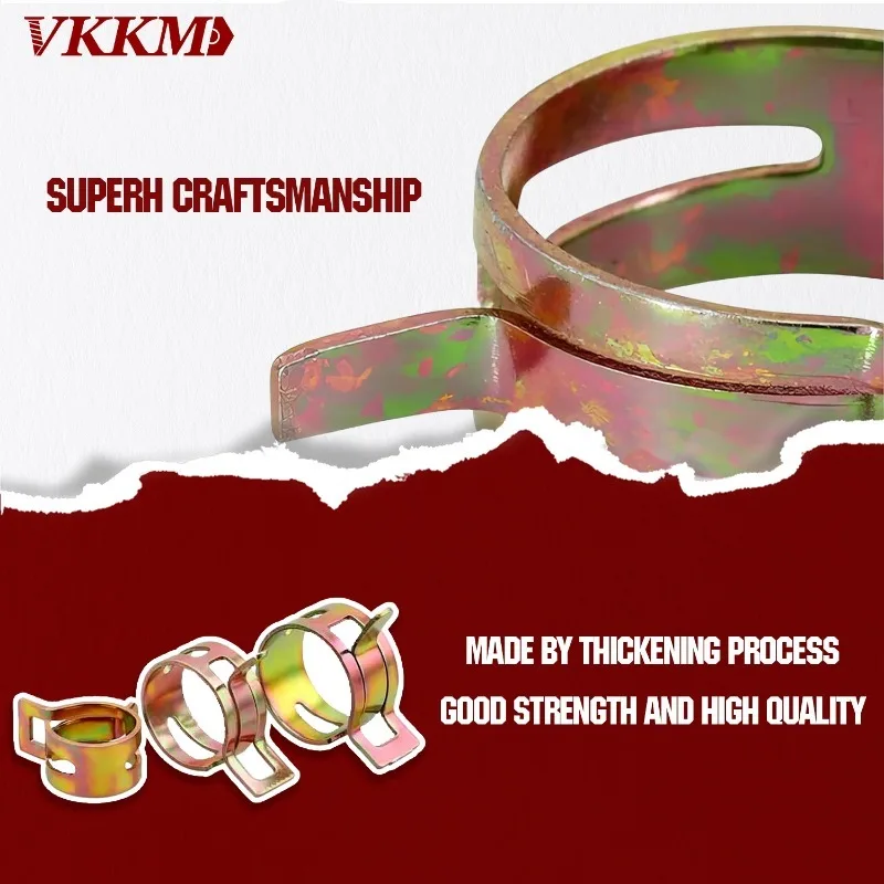 VKKM 90PCS Alloy Steel Spring Hose Clamps Assortment Kit- High-Performance Fastening for Automotive and Marine Applications​