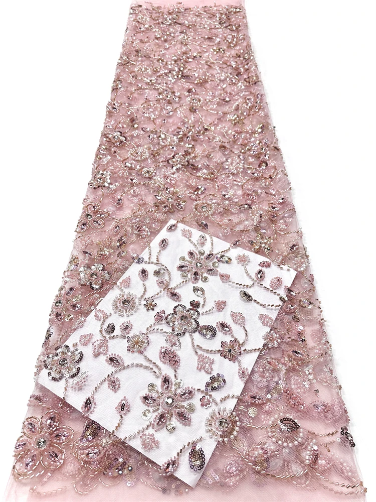 

Африканское кружево с пайетками и бисером 2026, высококачественное французское тюлевое кружево с тяжелыми камнями, Нигерия, для свадебного платья