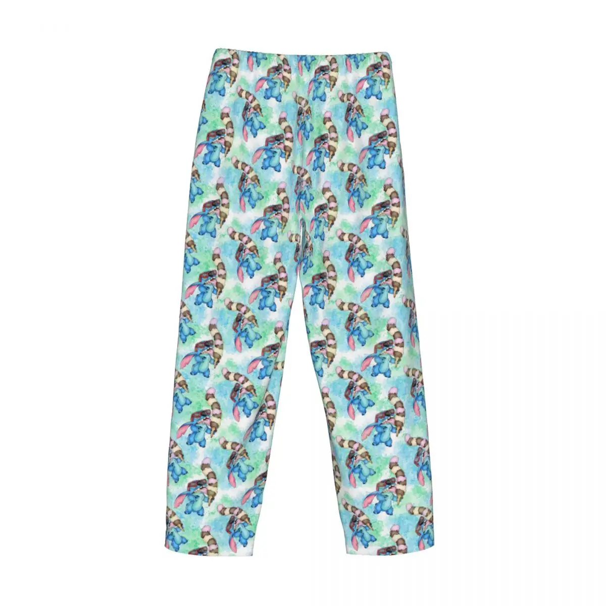 Pantalones de pijama con estampado de punto de Anime para hombre, ropa de dormir de dibujos animados, pantalones de salón para dormir con bolsillos