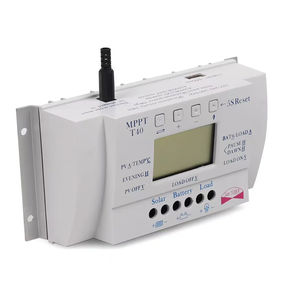 PWM dual-time 12V/24V 20A/30A/40A solar controller LCD display solar charging controller