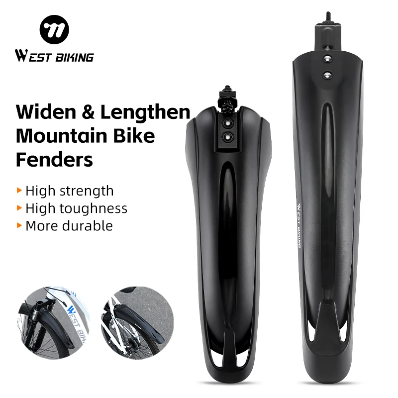WEST BIKING 2Pcs Bike Fenders Mudguard Dustproof Cycling Splash Guard Universal Bicycle Mudguard Splash Proof for Mountain Bike