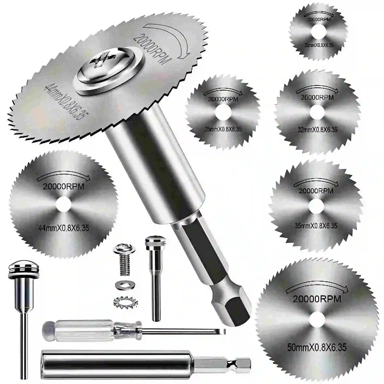 

High-Speed Steel Saw Blades 10PCS, 1/4" Hex Shank Universal Fit for Grinders, Metal/Wood/Plastic Cutting Discs, Durable Rotary