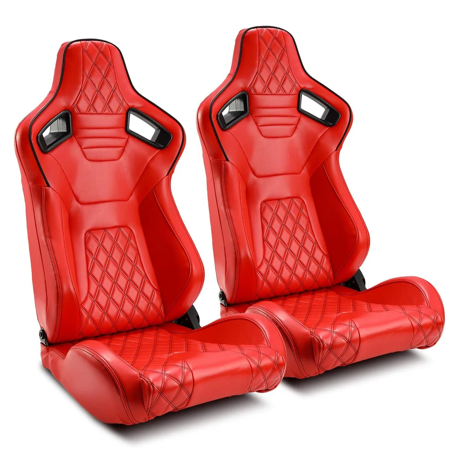 1087 Red Special Stitching Universal High Quality Leather Car Simulator Gaming Adjustable Sim Bucket Racing Seats