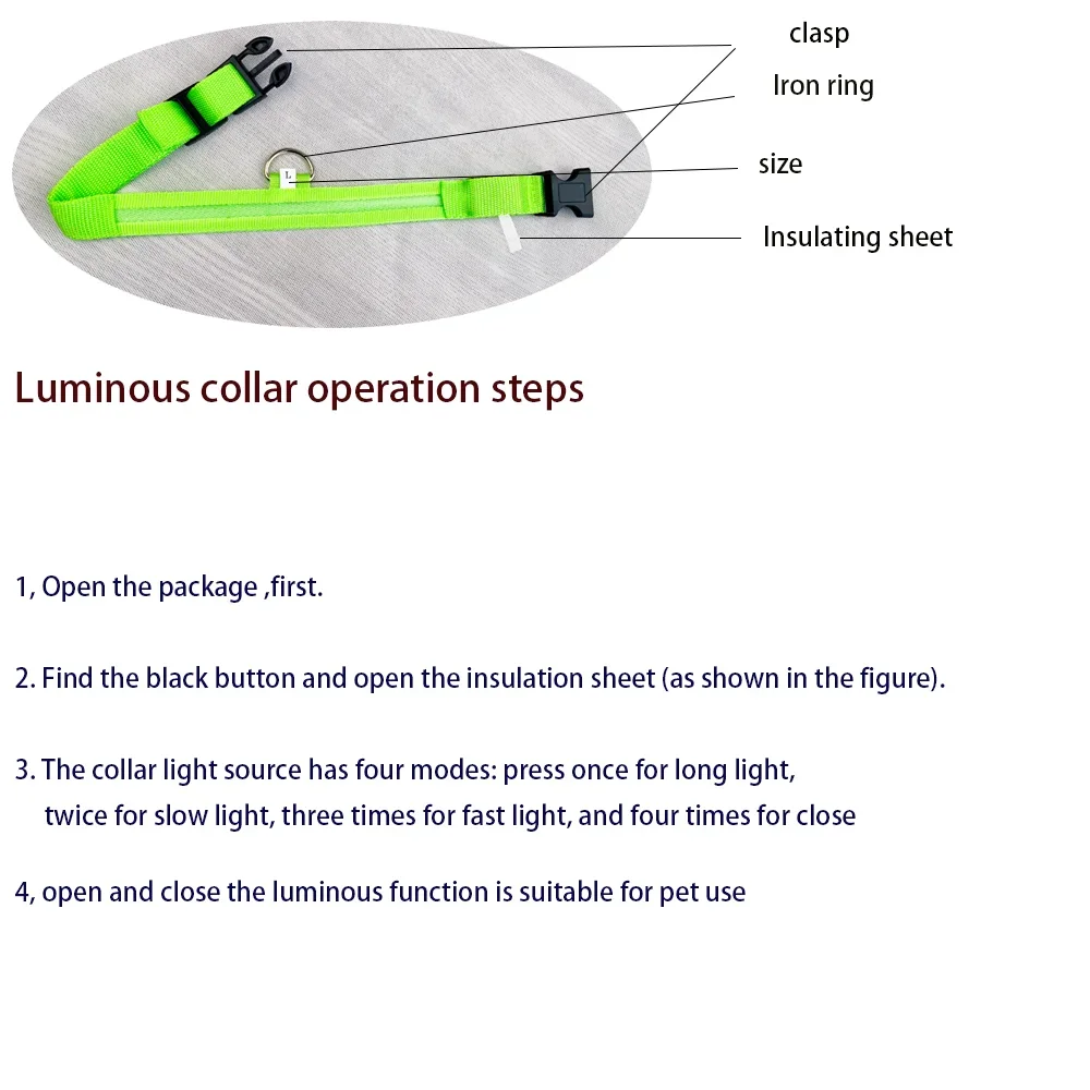 LED Night Safety Flashing Glow In The Dark Dog Leash Dogs Luminous Fluorescent Pet Dog Collar