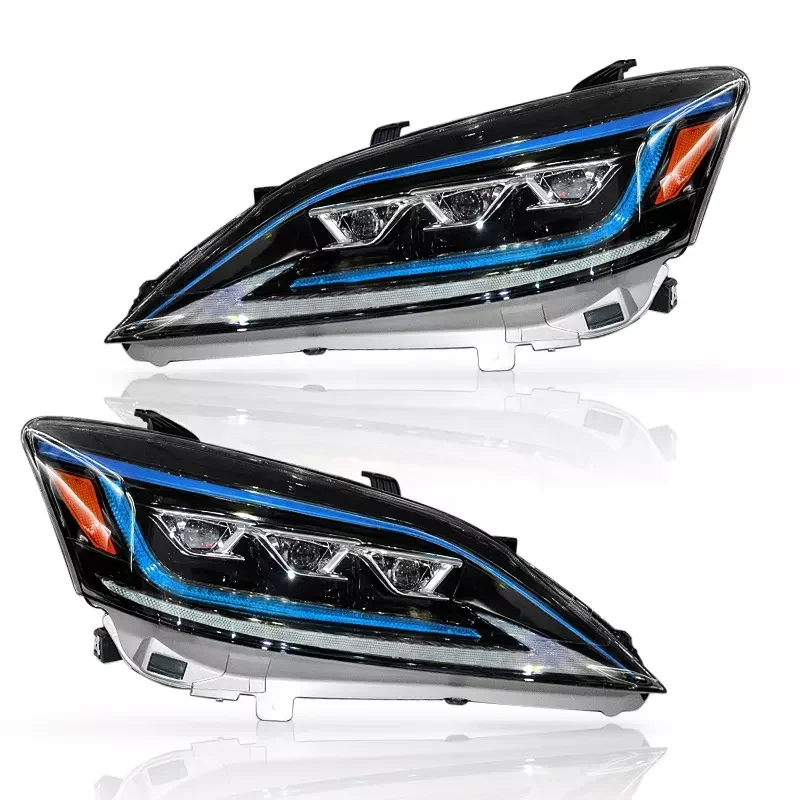 Popular upgraded and modified headlights for Lexus es240 upgraded headlights three lens blue and red types