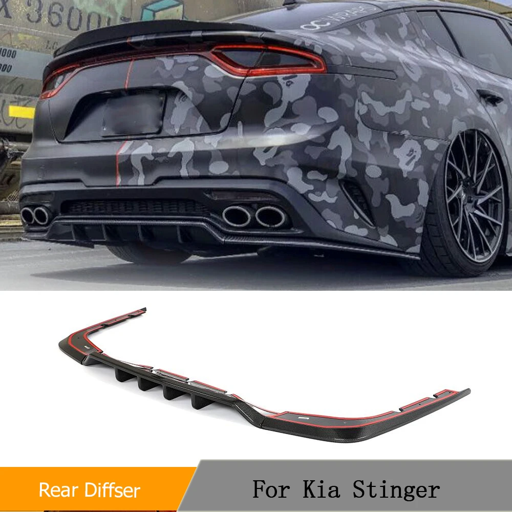 Spoiler del labbro del diffusore del paraurti posteriore dell\'automobile in fibra di carbonio per KIA Stinger GT EX Hatchback 4-Door 2018-2022