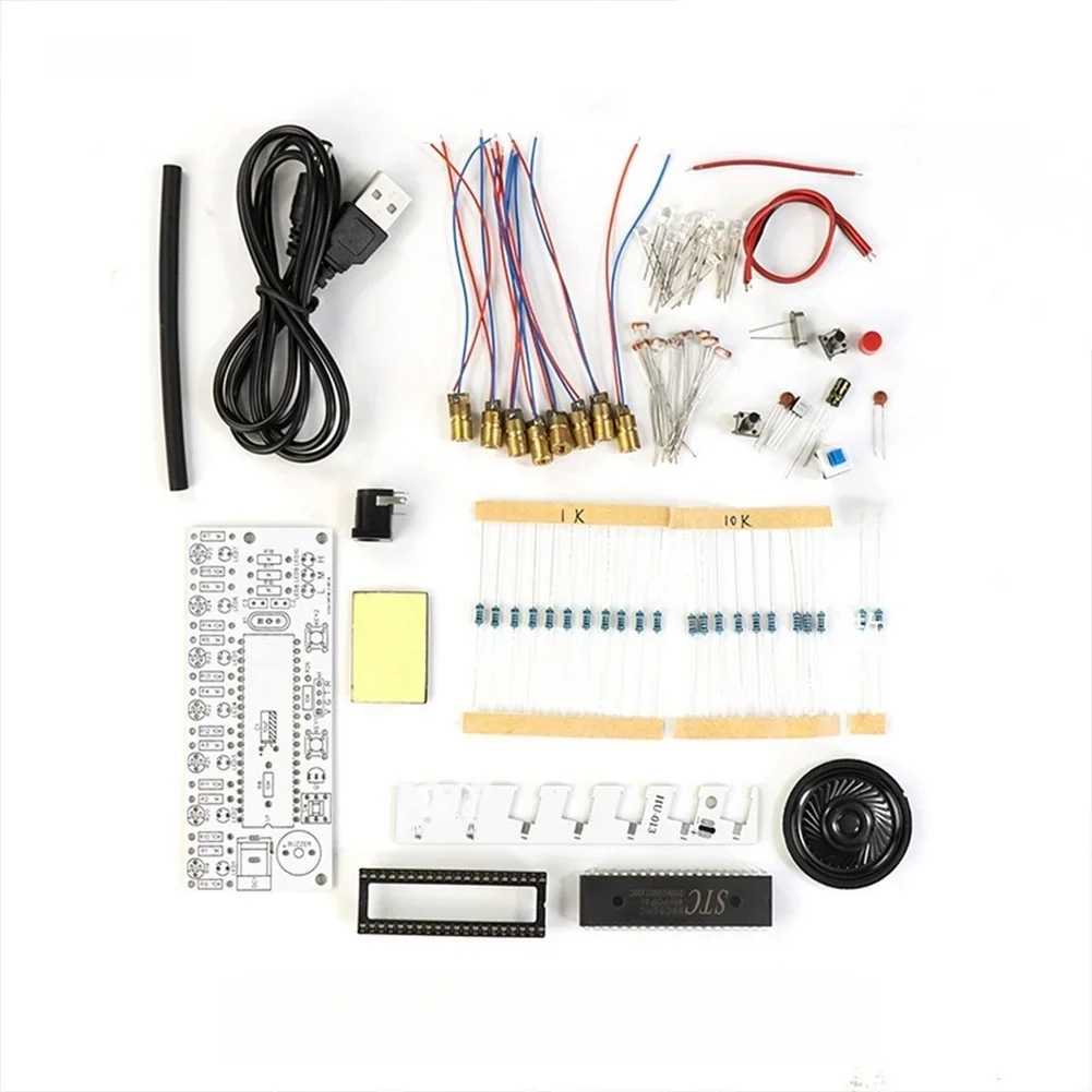 HU-013 DIY Electronic Piano Project Kit For Students 7-Note Scale Player With LED Tone Indicators And Music Playback Function