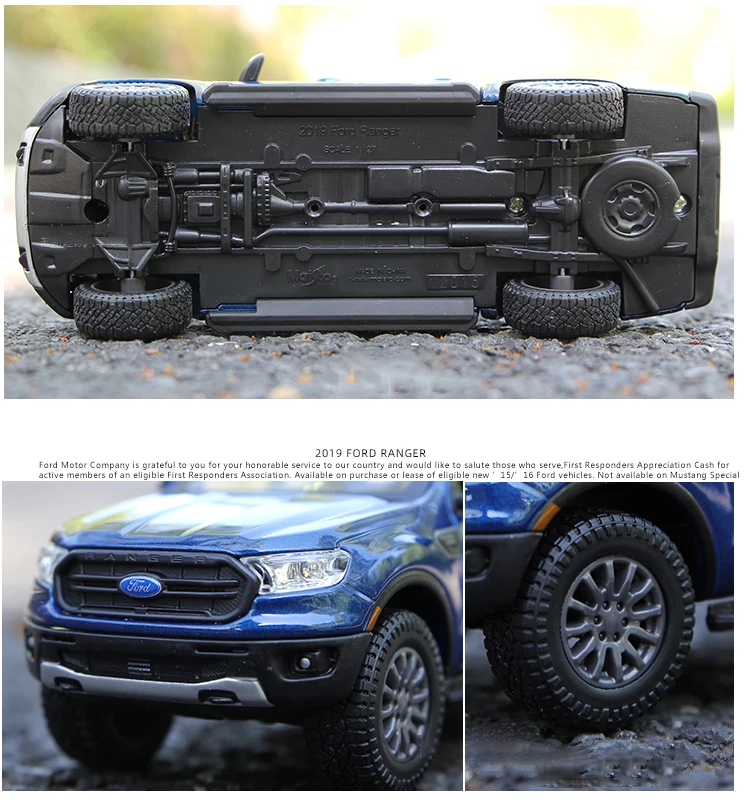 Maisto New 1:24 Ford Ranger 2019 Pickup Trucks modello di auto in lega diecast veicoli giocattolo in metallo collezione di simulazione regali per