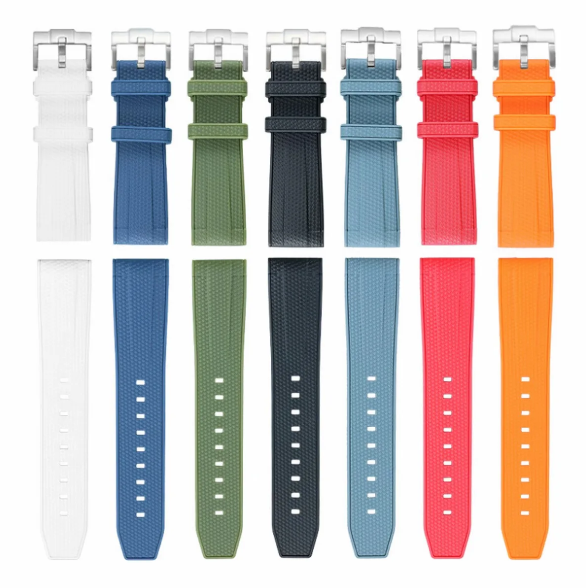 Fluoro Rubber Strap Quick Release For Tissot Omega Seiko Breitling Sport Waterproof Men Women Universal Watch Band 20mm 22mm