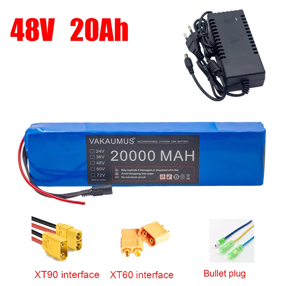 E-bike Battery 48v 20Ah 18650 Lithium Ion Battery Pack 13S2P Bike Conversion Kit Bafang 1000w and 54.6V