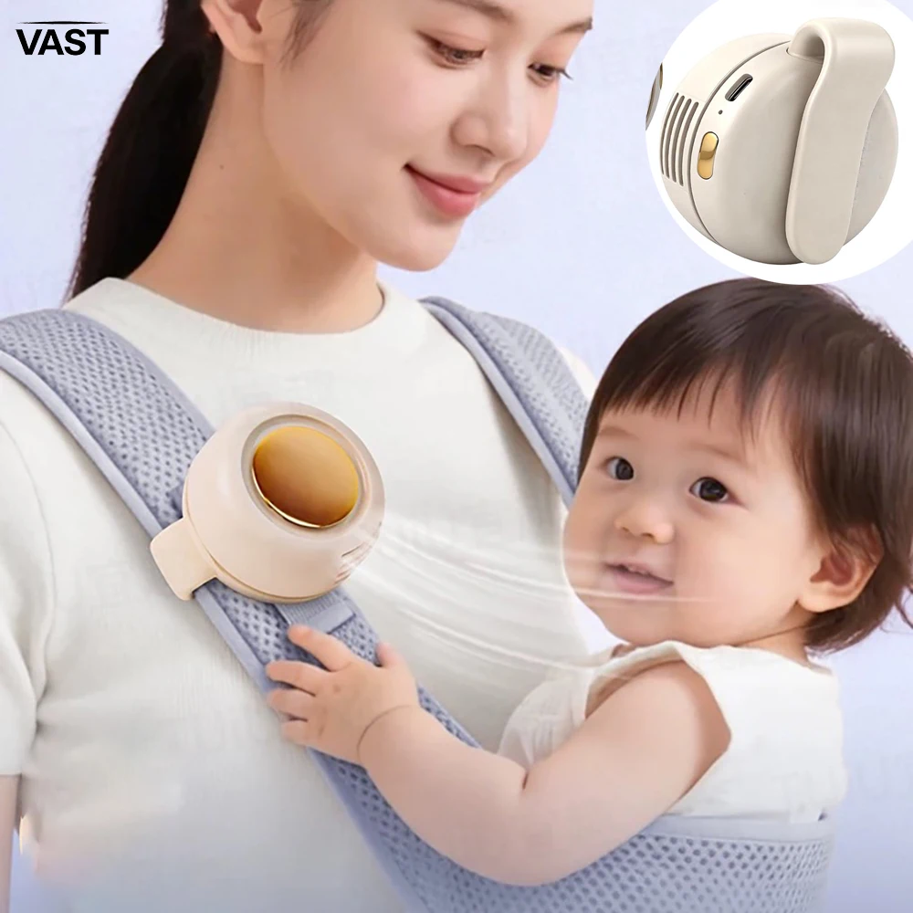 Portable Silent Mini Bladeless Fan Clip On Small Fan Clip on for Shirt & Waist Adjustable Whirlwind Fans For Outdoor Travel