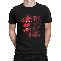 Game Over Men T Shirt FNAF Vintage Shirt Short Sleeve Round Collar T-Shirts Pure Cotton Party Clothing The Velvet Underground