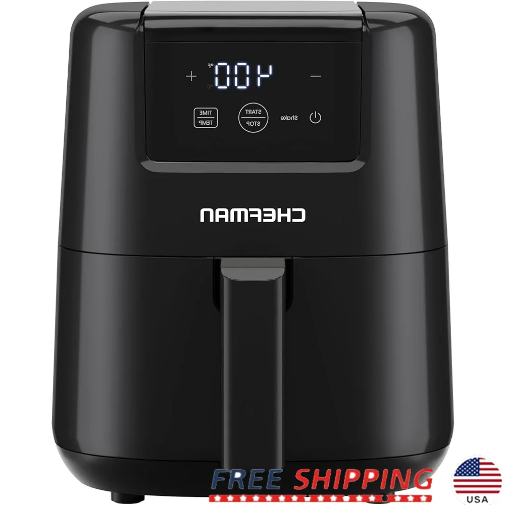 

Digital Mini Air Fryer Compact Nonstick 2 Qt Capacity Dishwasher Safe Touchscreen Quick Cooking Healthy Meals Shake Reminder