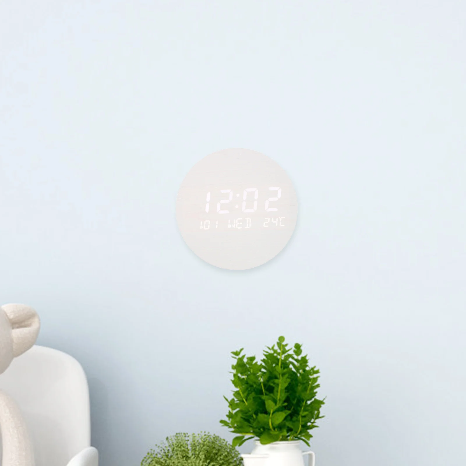 

Multifunctional Wooden LED Rechargeable Waterproof Moisture- Alarm Desktop Office Home Decor Vintage Style