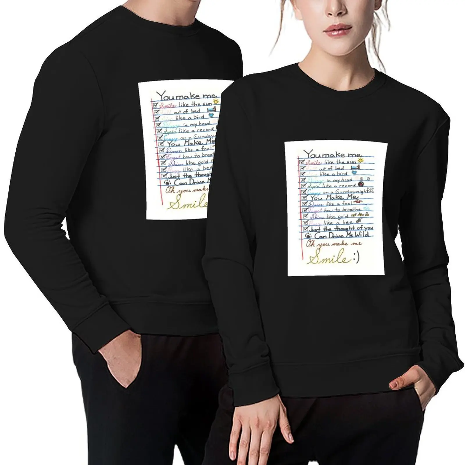 

You Make Me Smile, song lyrics by Uncle Kracker Pullover japanese style mens clothes winter clothes new sweatshirts