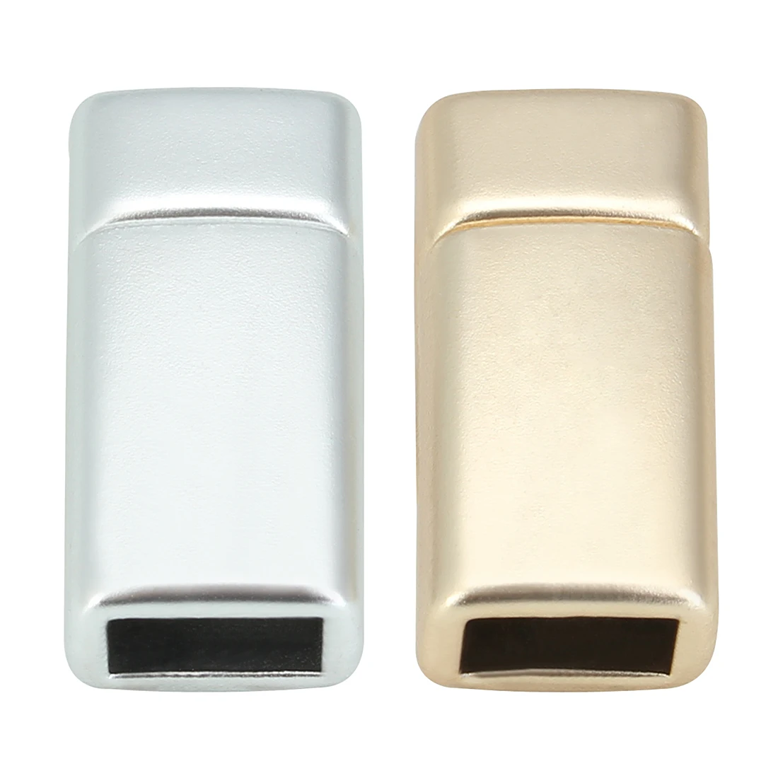 

Квадратная магнитная пряжка из золотого сплава, коннекторы с застежкой 15*3 мм, плоский шнур из кожи для ювелирных изделий, браслетов «сделай сам», застежка-кончик, 5 шт.