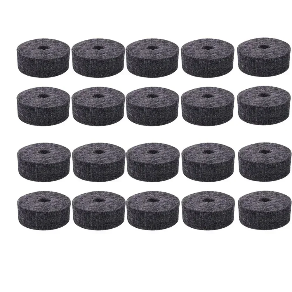 20pcs Cymbal Felt Washer Felts Crash Cymbals Clutch Felt Drum Parts Set Gray Accessories Drum Felt Washer