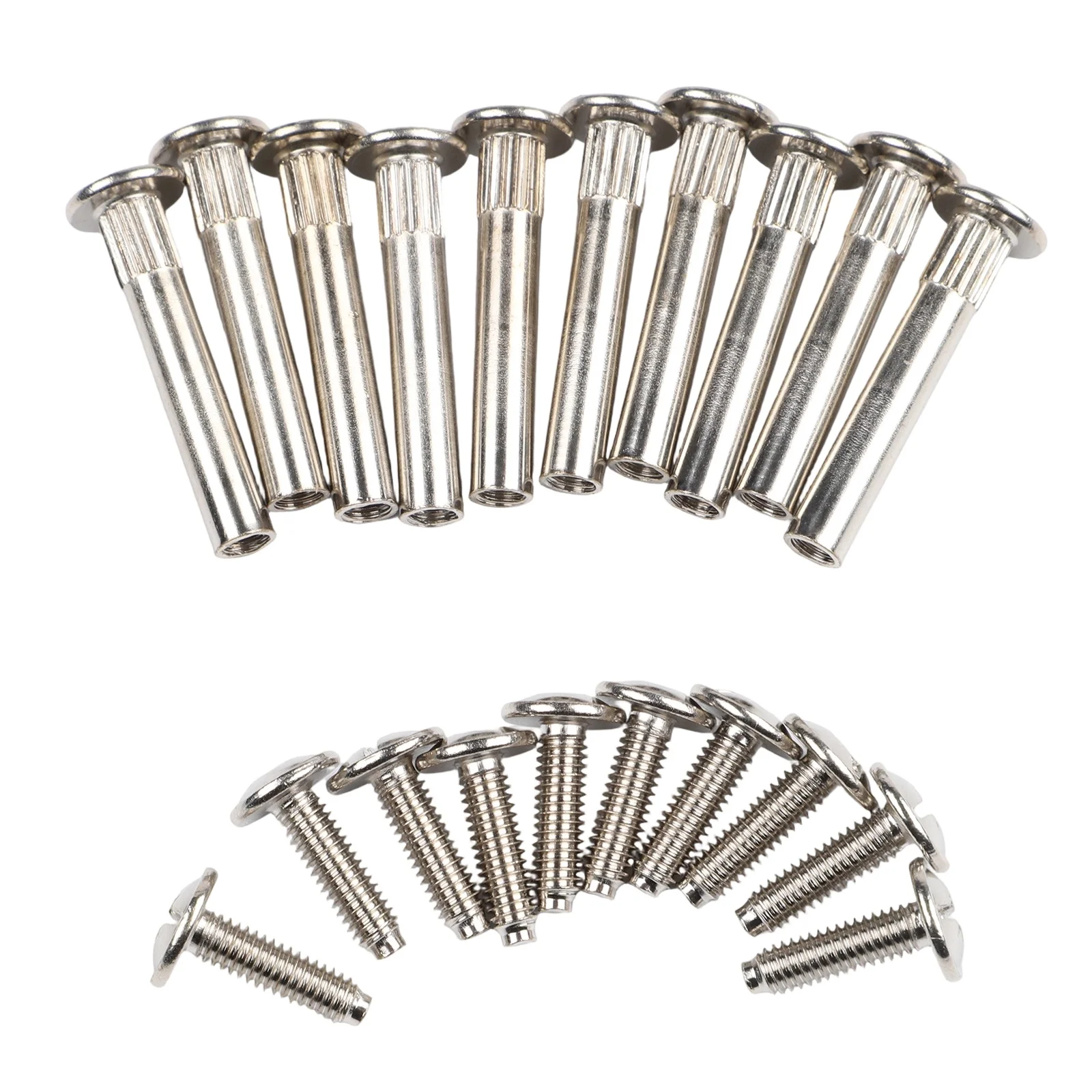 10Pcs M5 M8 Splint Nut Male-Female Snap Rivet Butt Screw Nut Kitchen Furniture Cabinet Childrens Bed Connectors Bolt