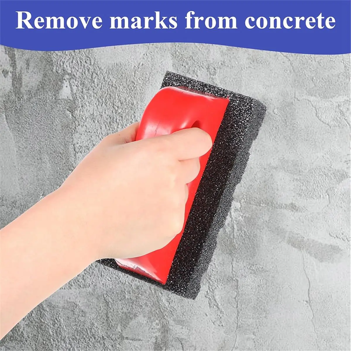 2-Pack Rub Bricks with Handles for Concrete Smoothing, 20 Grit Masonry Tools in Red and Blue [2026 MOCC]