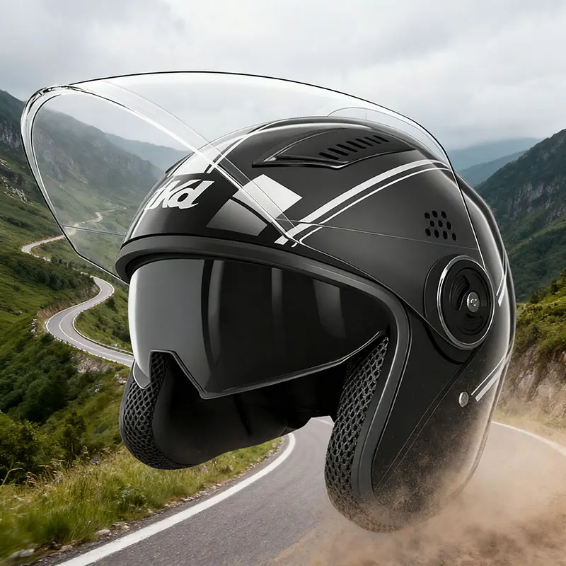 

Четыре сезона двойной зеркальный шлем электромобиль мужской и женский полушлем мотоциклетный аккумулятор автомобильный шлем