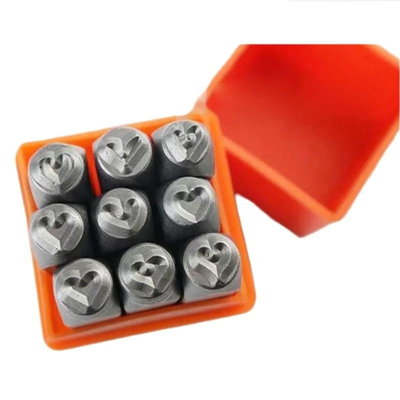 9 Pieces/Set Metal Stamps 3/6mm Metal Stamps Stamping Tool for Jewelry Making Leather Working Art Projects