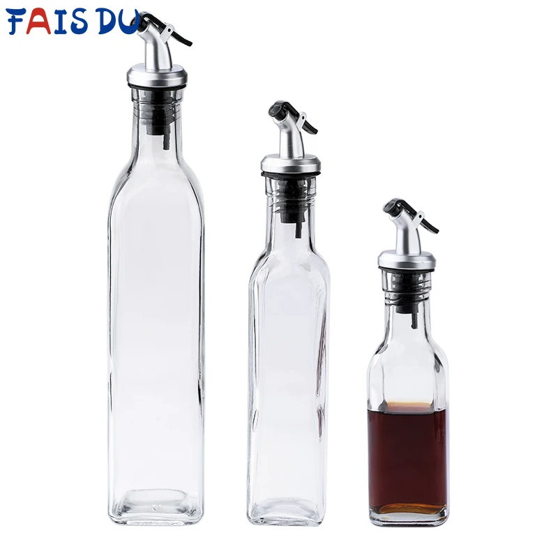 FAIS DU Oil Dispenser Bottle for Kitchen Glass Olive Oil Bottle Leakproof Kitchen Seasoning Sauce Vinegar Bottle Kitchen Tool