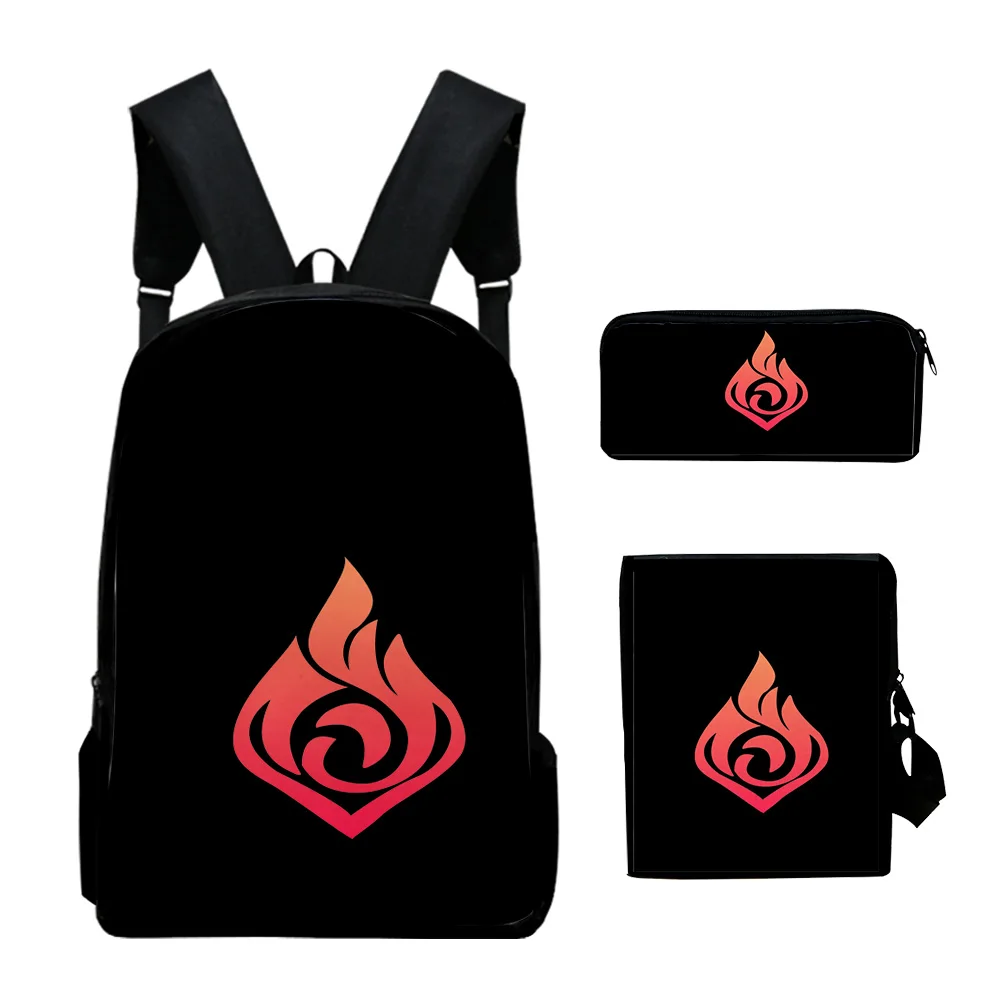 

Harajuku Youthful Genshin Impact Logo 3D Print 3pcs/Set Student Travel bags Laptop Daypack Backpack Shoulder Bag Pencil Case