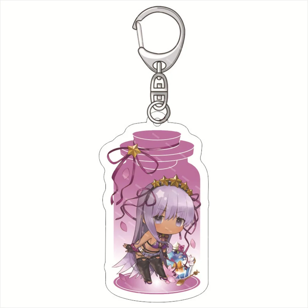 Cute Game Anime Fate Grand Order Ashiya Douman Keychain Doll FGO Enkidu Acrylic Keyring Pendant for Fans Women friend Toy Gift