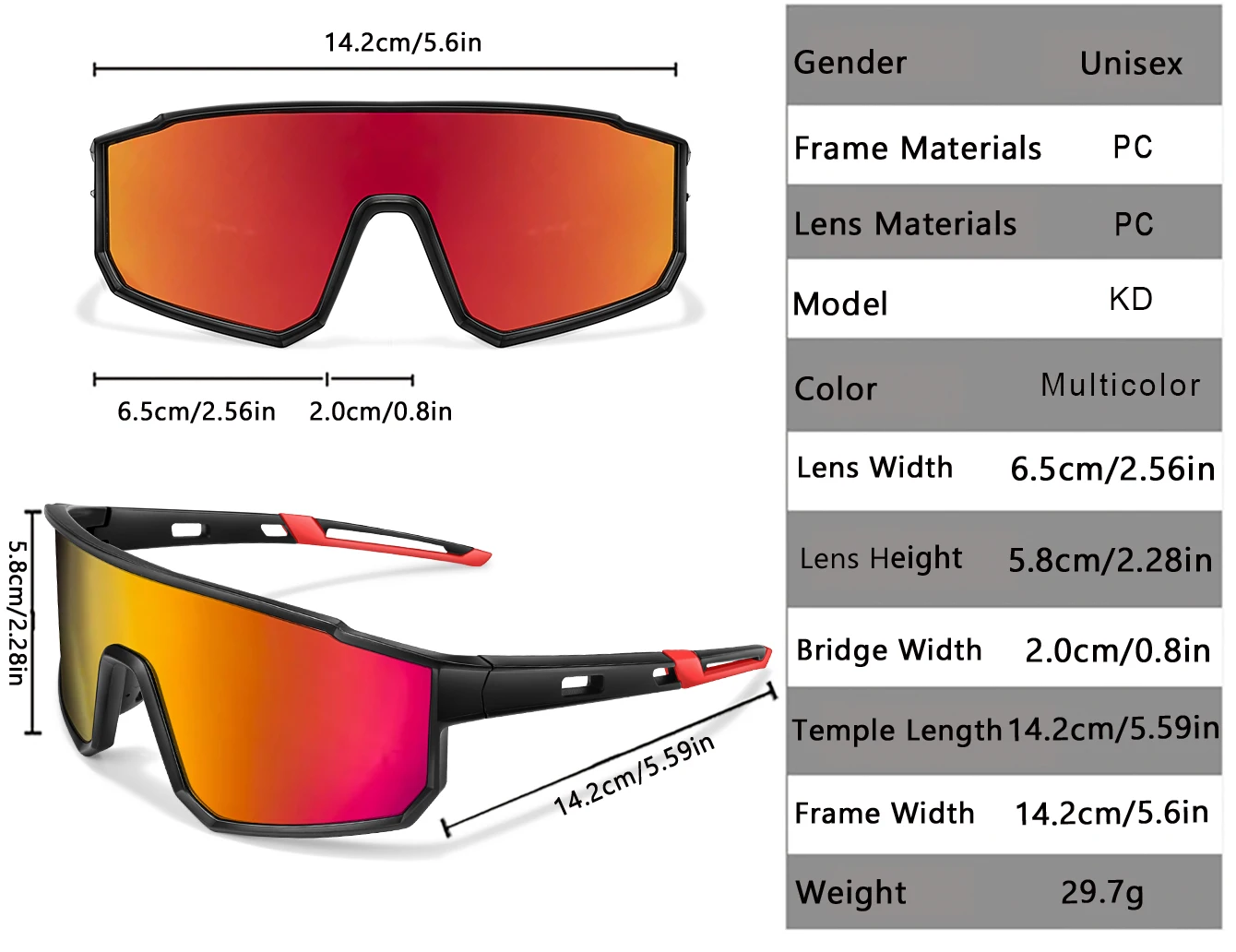 Trendige Angler-Sonnenbrillen für Männer und Frauen, lässige winddichte Brillen mit UV-Schutz für Outdoor-Sportarten, Laufen und Radfahren. – Detail 3