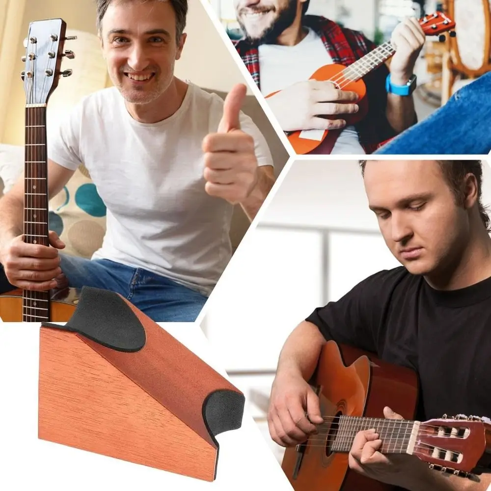 Support Pillow Guitar Wooden Neck Bracket Multi-function Professional Guitar Neck Rest Mahogany Material Vertical view 4