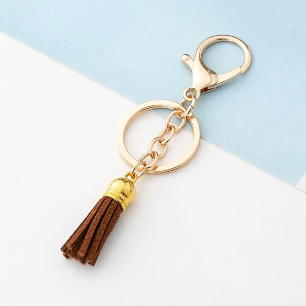 Lanyard Leather Tassel Keyring Lobster Swivel Suede Leather Leather Tassel Key Chian Diy Jewelry Exquisite Tassel Keyring Charm