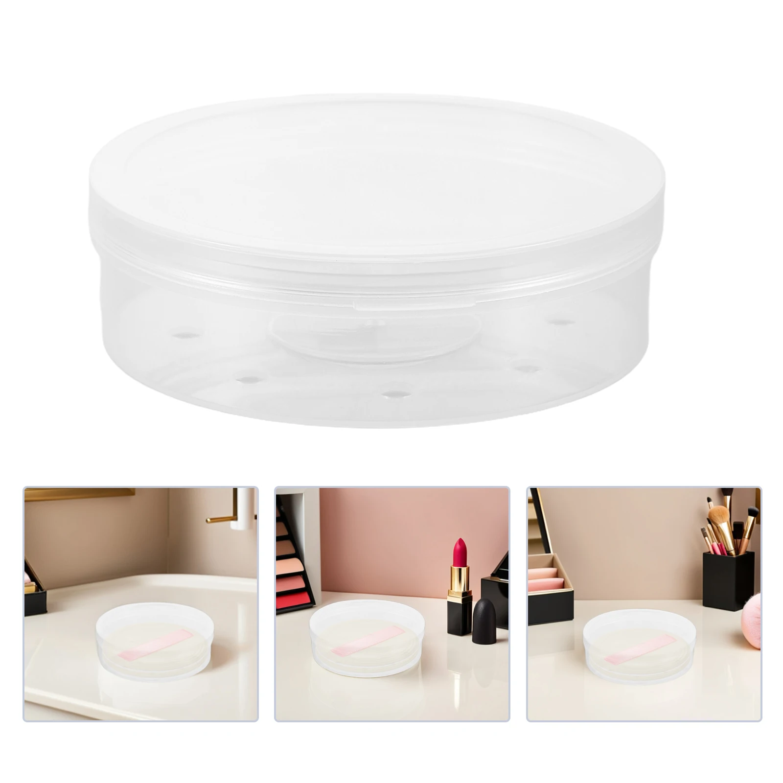 

2 Pcs Powder Puff Storage Box Makeup Accessories Beauty for Salon Plastic Sponge Holder
