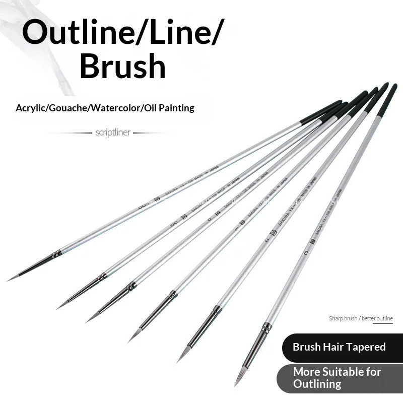 

Нейлоновый маркер-линер для акварельной детализированной рисовки натюрмортов/акриловых украшений/детализированного изображения в технике масляной живописи