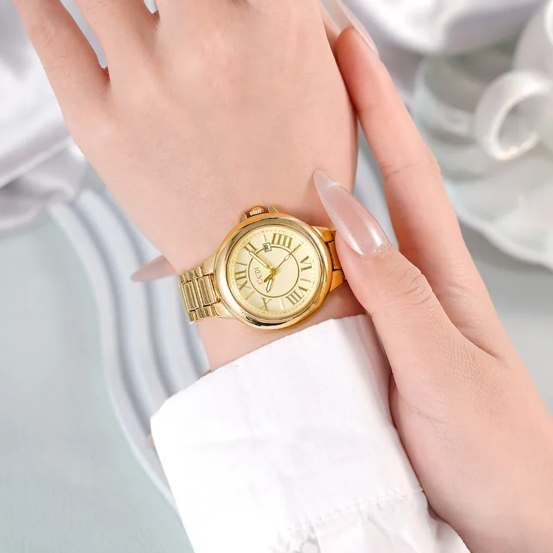 2025 New Luxury Ladies Watch Small Disc Vintage Roman Student Waterproof Simple Classic Steel Belt Quartz Watch Birthday Gift