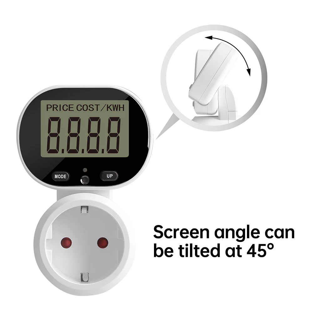 Imagem -05 - Medidor de Potência Display Digital Quantidade Elétrica Leitura Automática Rotativa Ecrã Lcd Função de Desligar Memória ac 230v 16a