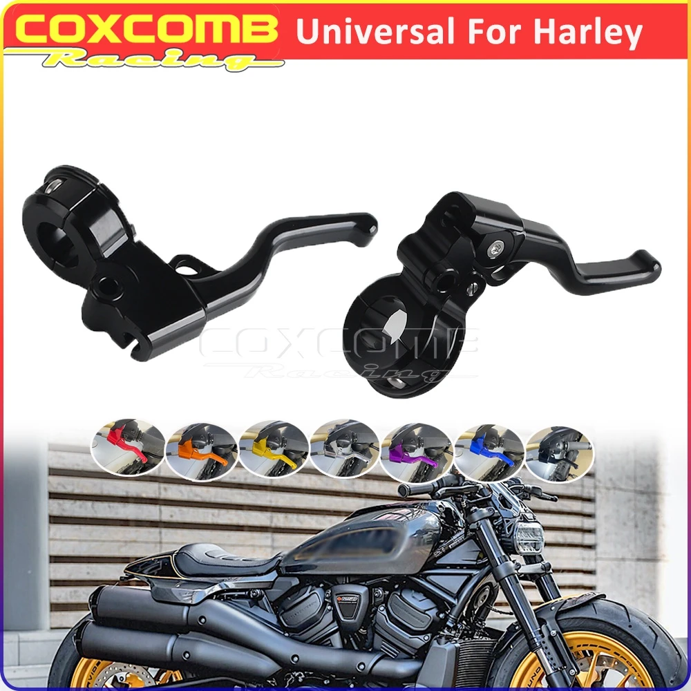 Handlebar Control Lever Motorcycle Easy Pull Clutch Lever CNC 6061-T6 Black Universal For Harley Dyna Softail Touring Sportster