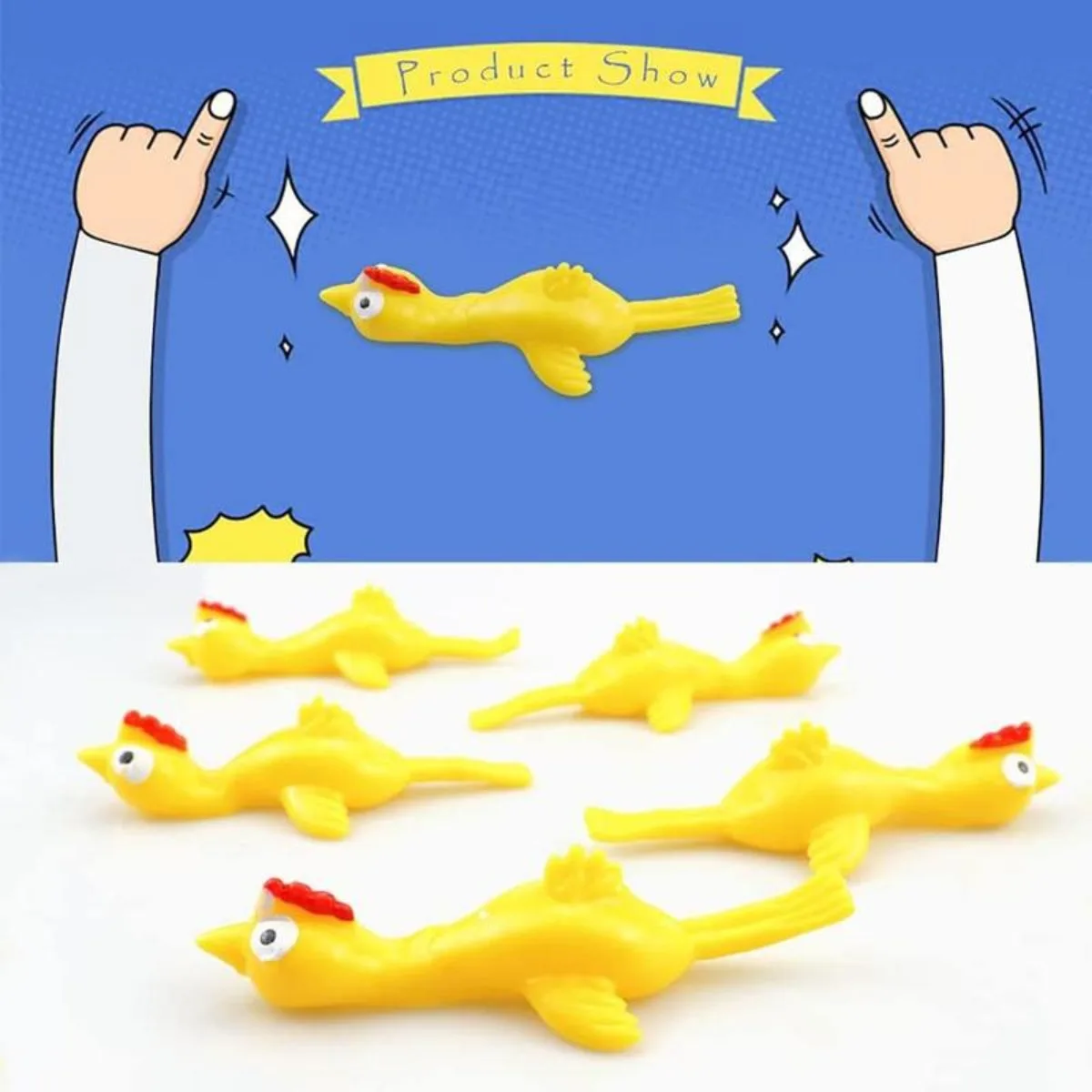 20 قطعة لعبة إصبع طائر الدجاج المقلاع، لعبة لعبة رماية الدجاج، لعبة تخفيف الضغط للأطفال والكبار، هدية المهرجان #4