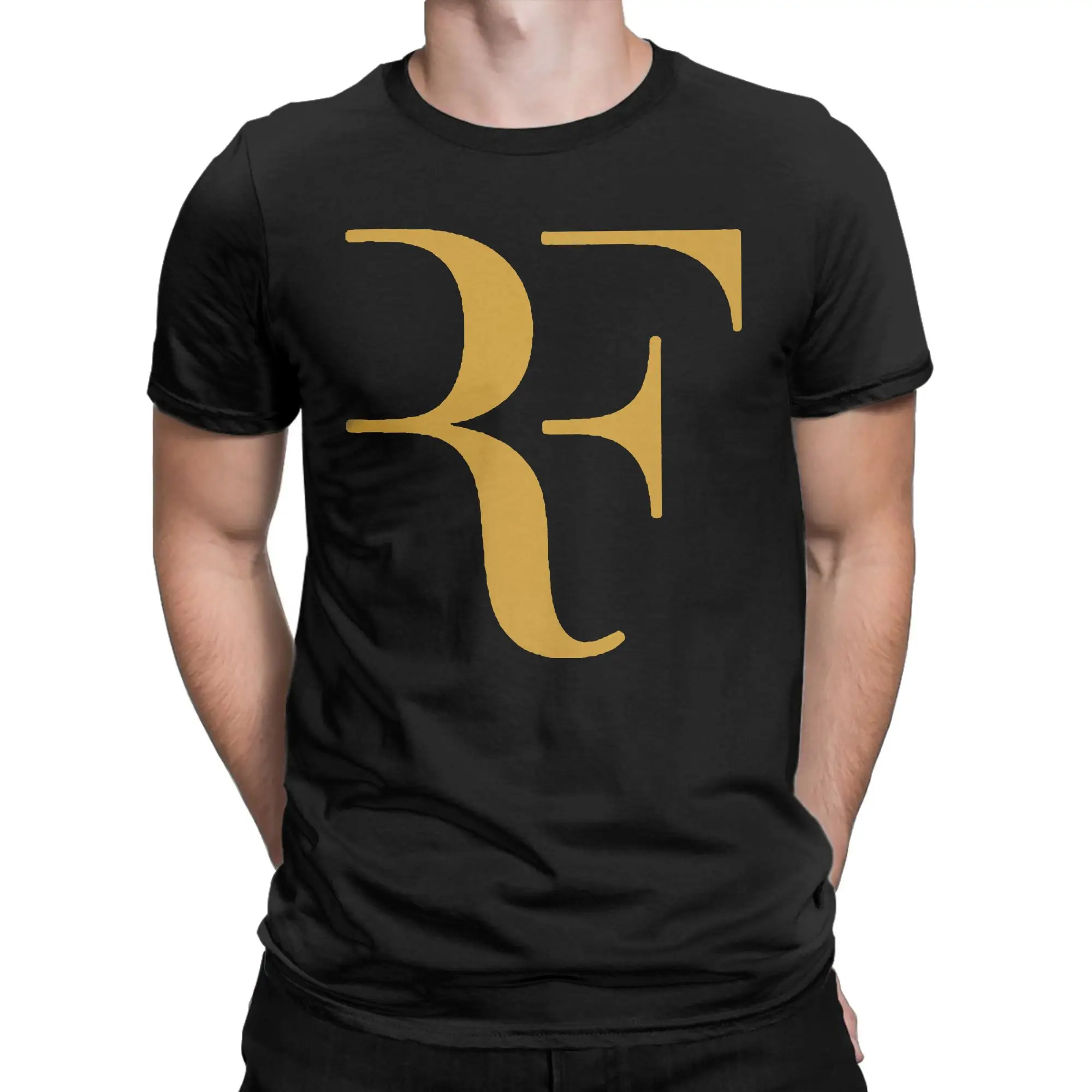 RF روجر فيدرر تي شيرت الرجال 100% القطن الجدة تي شيرت الياقة المستديرة تي شيرت ملابس قصيرة الأكمام حجم كبير