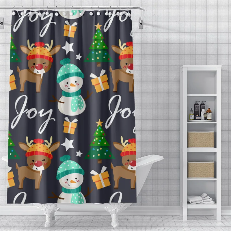 Home decoration shower curtains for bathroom waterproof curtain fabric Modern Nordic style Living Room Merry Christmas winter