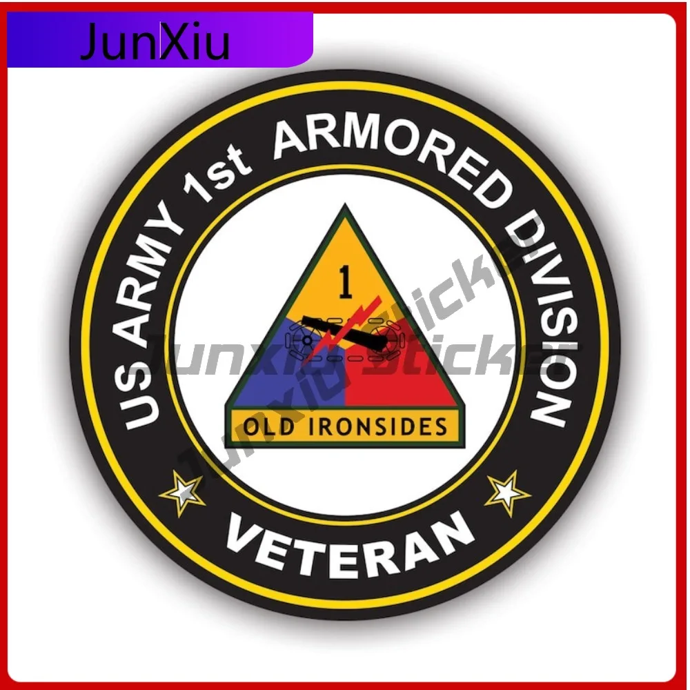 Divertido calcomanía de la 1ª División Blindada para veteranos, fabricado en Estados Unidos, con protección UV, Old Ironsides, El Paso, Texas, Tx, para veteranos.
