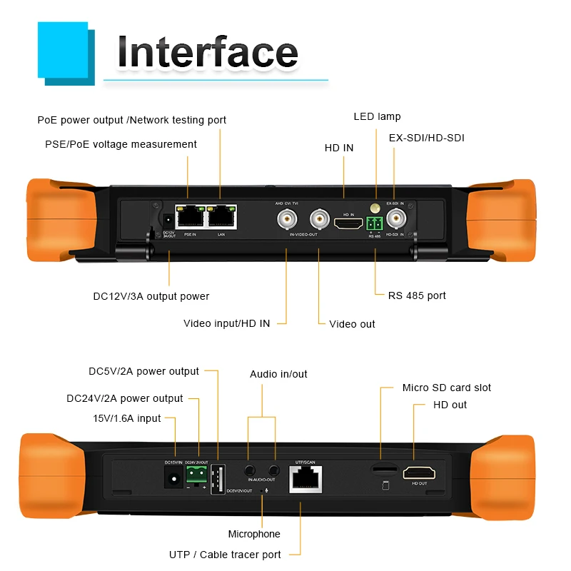 TOP Full Function IPC Tester X9-MOVTADHS Pro PoE++ 90W 8 inch 2K Retina Screen 8K H.265 IP CCTV Tester Cable Test