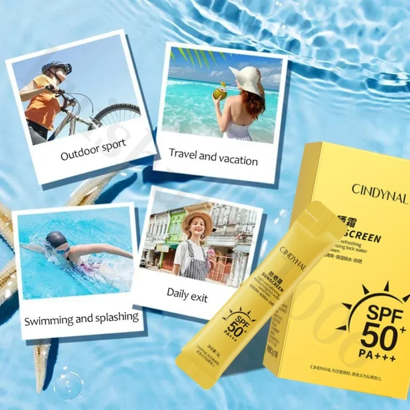 Protezione solare SPF 50+ Protezione viso corpo da UV Previene l'abbronzatura Prevenire le scottature Protezione solare Crema Isolamento solare 20 pezzi