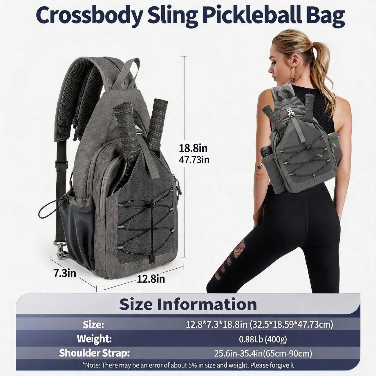 Hot Sale Pickleball Table Tennis Storage Bag Backpack Cycling Chest Bag Space Saving