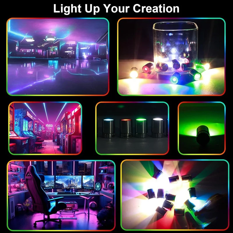 42Pcs Miniature Lights For Dollhouse,7 Colors Mini Spot Lights Battery Operated,Small Led Light For Handcraft (Colorful)