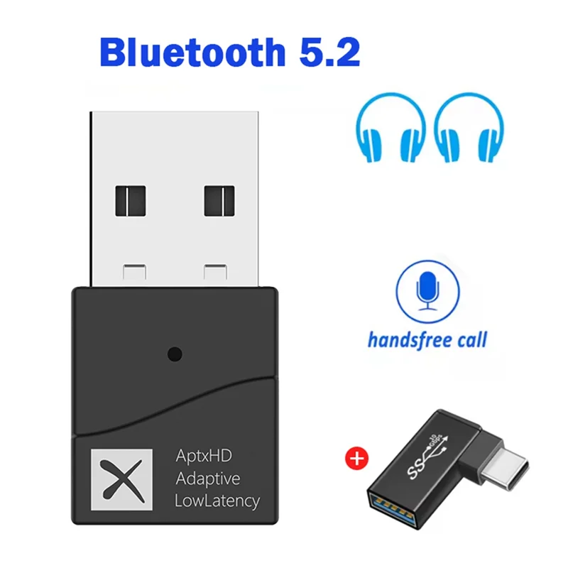 Ingenious-USB Wireless Audio Adapter Bluetooth 5.2 APTX HD LL Low Latency Transmitter Handsfree Call For PS4/5 Notebook