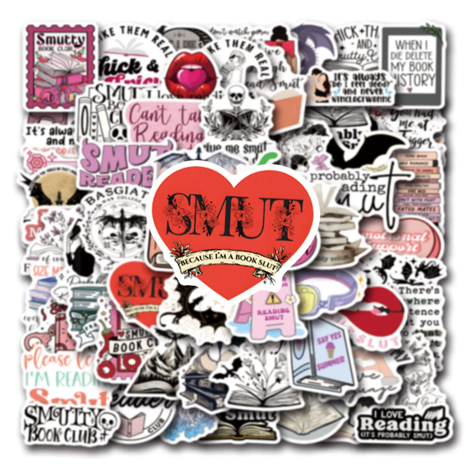 

60 шт. розовые наклейки для чтения книг и специй, граффити, чехол для телефона «сделай сам», крутая наклейка для скрапбукинга для ноутбука