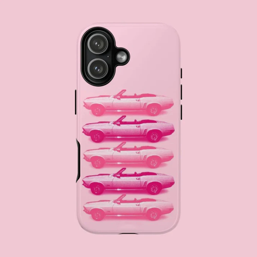Luxury Clmj Barbie on wheels Cherry Disco Phone Case for iPhone 17 16 15 14 13 12 11 Air Pro Max Plus Double-layer Back Cover