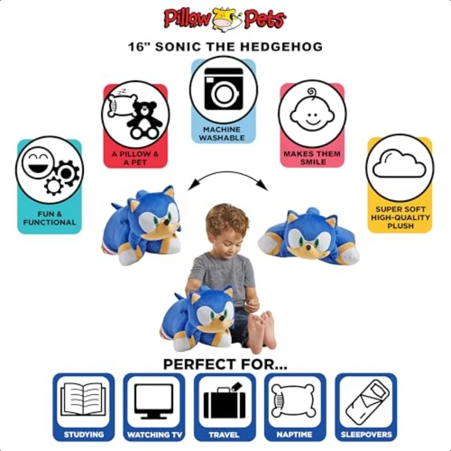 Cuscino Animali 16 Peluche Sonic The Hedgehog